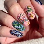 Press-On Nail Set Floral & Butterfly Chip-Resistant