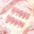 Press-On Nail Set Floral Butterfly Design Easy Adhesive Fit