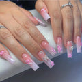 Press-On Nail Set Floral & Butterfly Easy-Apply Adhesive