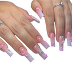 Press-On Nail Set Floral & Butterfly Easy-Apply Adhesive