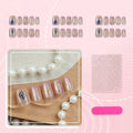 Press-On Nail Set Floral & Butterfly Easy Apply Reusable