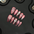 Press-On Nail Set Floral & Butterfly Reusable