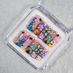 Press-On Nail Set Floral & Butterfly Reusable Salon-Quality