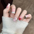 Press-On Nail Set Floral & Charm Self-Adhesive Lightweight