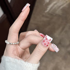 Press-On Nail Set Floral & Charm Self-Adhesive Lightweight
