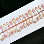 Press-On Nail Set Floral Cherry Blossom Easy Application