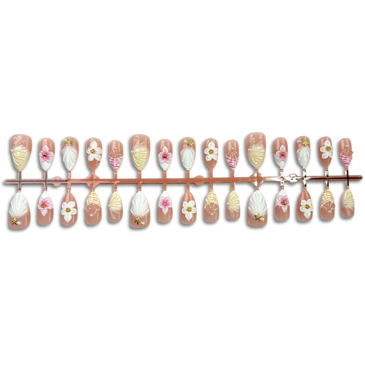 Press-On Nail Set Floral Cherry Blossom Easy Application