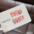 Press-On Nail Set Floral & Citrus Reusable