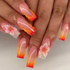 Press-On Nail Set Floral Design 24-Piece