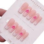 Press-On Nail Set Floral Design 24-Piece