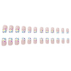 Press-On Nail Set Floral Design 24-Piece Adhesive Tabs
