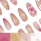 Press-On Nail Set Floral Design 24-Piece Easy Application