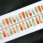 Press-On Nail Set Floral Design 24 Piece Easy Application