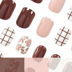 Press-On Nail Set Floral Design 24-Piece Easy Application