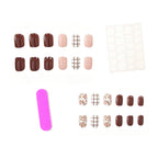 Press-On Nail Set Floral Design 24-Piece Easy Application