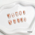 Press-On Nail Set Floral Design 30 Piece Multiple Sizes