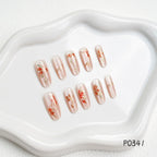 Press-On Nail Set Floral Design 30 Piece Multiple Sizes