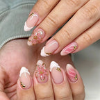 Press-On Nail Set Floral Design 30-Piece No Glue