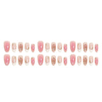 Press-On Nail Set Floral Design 30-Piece No Glue