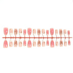 Press-On Nail Set Floral Design 30-Piece No Glue