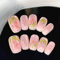 Press-On Nail Set Floral Design 30 Pieces