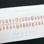 Press-On Nail Set Floral Design 30 Pieces
