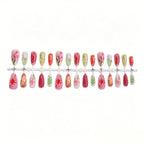 Press-On Nail Set Floral Design Acrylic