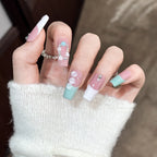 Press-On Nail Set Floral Design Adhesive-Backed & Comfortable Fit