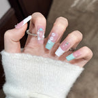 Press-On Nail Set Floral Design Adhesive-Backed & Comfortable Fit