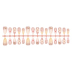 Press-On Nail Set Floral Design Adhesive-Backed & Long-Lasting