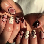 Press-On Nail Set Floral Design Adhesive Backing