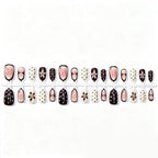 Press-On Nail Set Floral Design Adhesive Backing