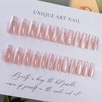 Press-On Nail Set Floral Design Adhesive-Free & Salon Quality
