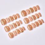 Press-On Nail Set Floral Design Adhesive Included