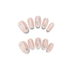 Press-On Nail Set Floral Design Adhesive Included