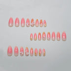 Press-On Nail Set Floral Design Adhesive Included