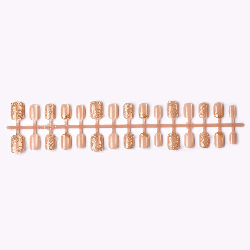 Press-On Nail Set Floral Design Adhesive Included