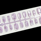 Press-On Nail Set Floral Design Adhesive Included Multiple Sizes