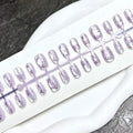 Press-On Nail Set Floral Design Adhesive Included Multiple Sizes