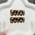 Press-On Nail Set Floral Design Adhesive Long-Lasting