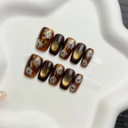 Press-On Nail Set Floral Design Adhesive Long-Lasting