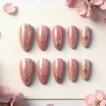 Press-On Nail Set Floral Design & Adhesive Tabs