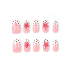 Press-On Nail Set Floral Design Blue Easy Application