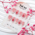 Press-On Nail Set Floral Design Blue Easy Application