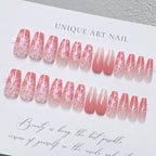Press-On Nail Set Floral Design & Chip-Resistant
