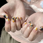 Press-On Nail Set Floral Design Chip-Resistant