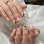 Press-On Nail Set Floral Design Chip-Resistant