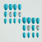 Press-On Nail Set Floral Design Chip-Resistant & Non-Toxic