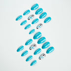 Press-On Nail Set Floral Design Chip-Resistant & Non-Toxic