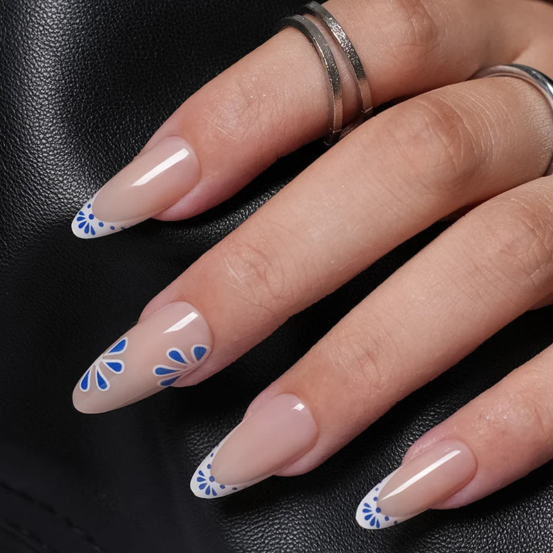 Press-On Nail Set Floral Design Comfort Fit